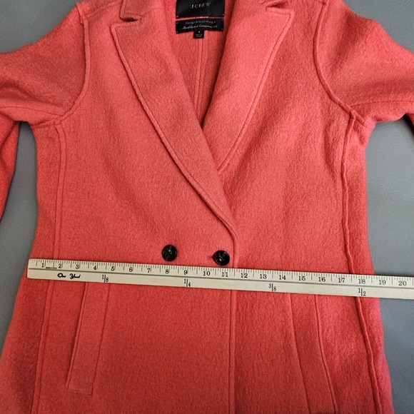 J. Crew Women's Daphne Topcoat Size 4 Coral Italian Boiled Wool J4864 - Picture 7 of 11